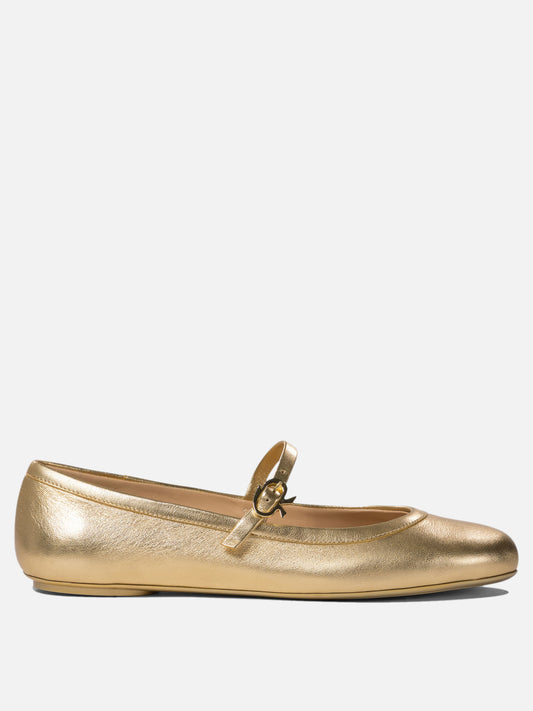Ballerine Mary Jane 100% calf leather - 100% rubber  Oro - Gianvito Rossi Donna | PDP | VIETTI Online Store 
