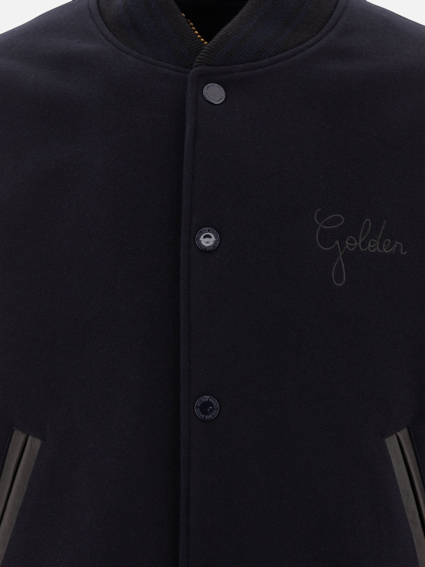 Golden Goose Bomber in lana e pelle 18116440_48 Blue thumbnail_3