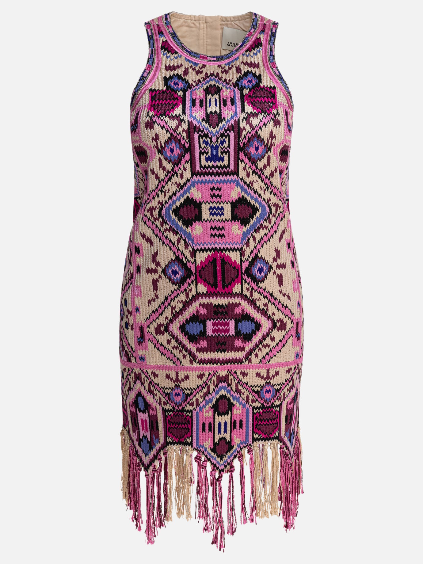 Isabel Marant Embroidered dress with bangs 11689174_38 Pink thumbnail_1
