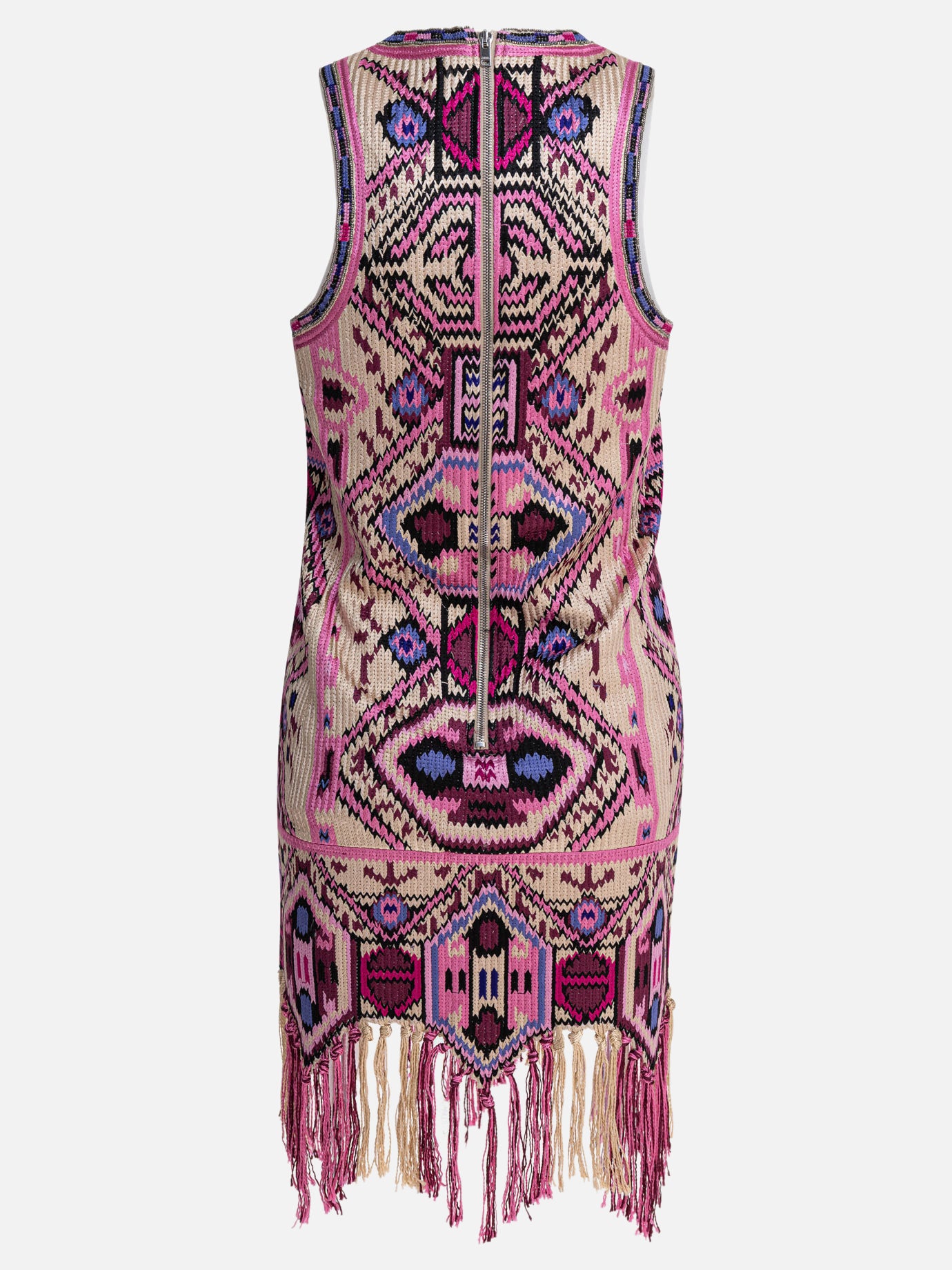 Isabel Marant Embroidered dress with bangs 11689174_38 Pink thumbnail_2