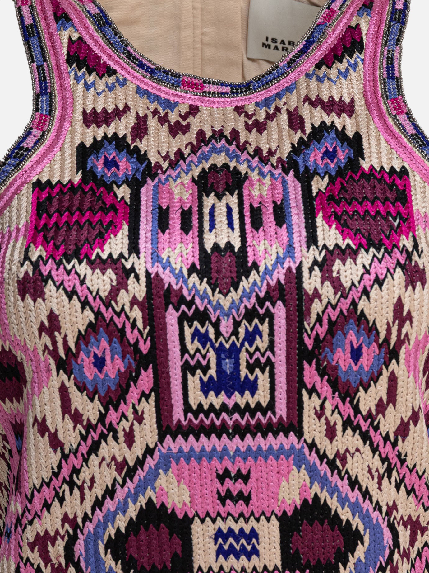 Isabel Marant Embroidered dress with bangs 11689174_38 Pink thumbnail_3
