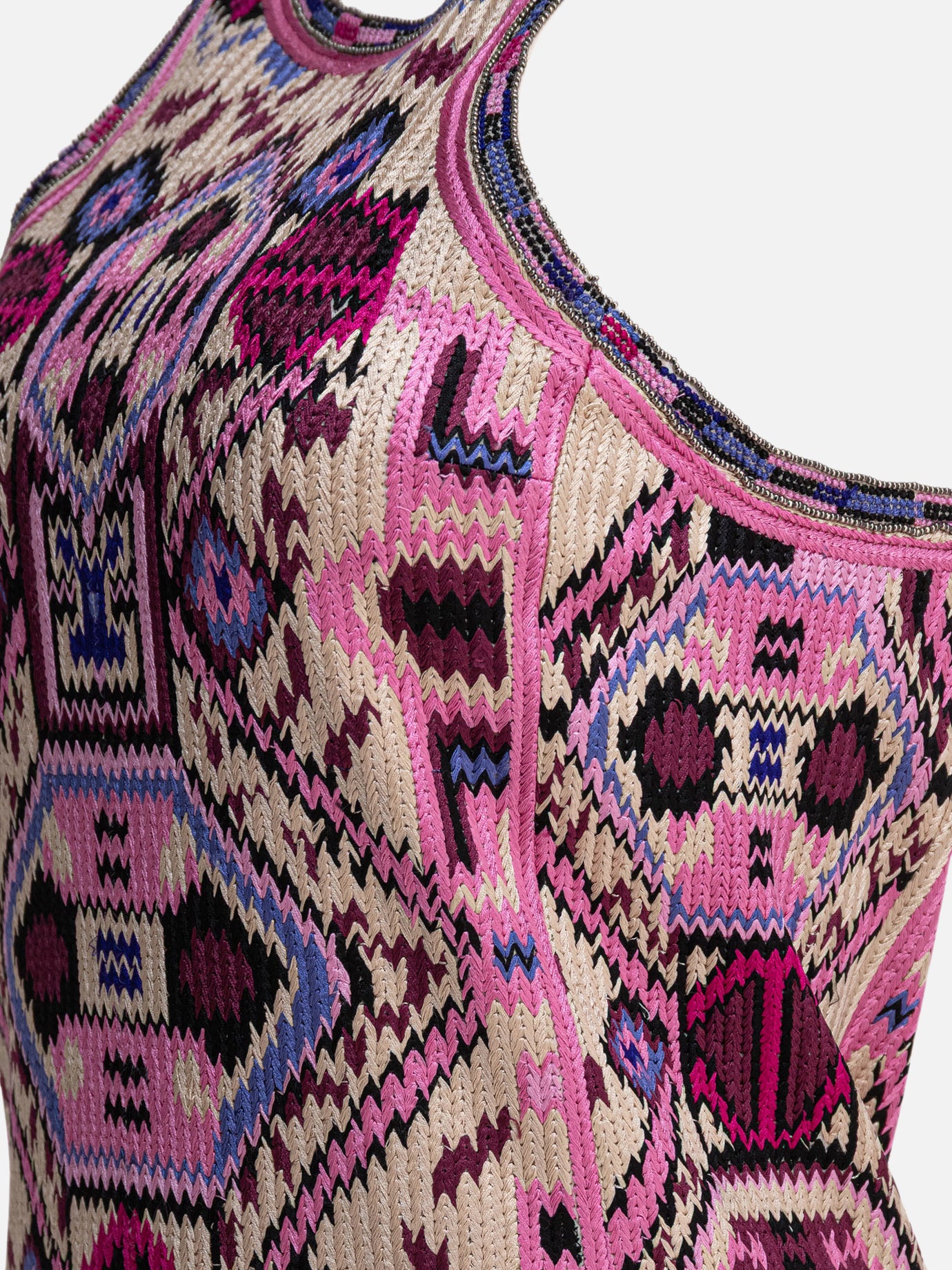 Isabel Marant Embroidered dress with bangs 11689174_38 Pink thumbnail_4