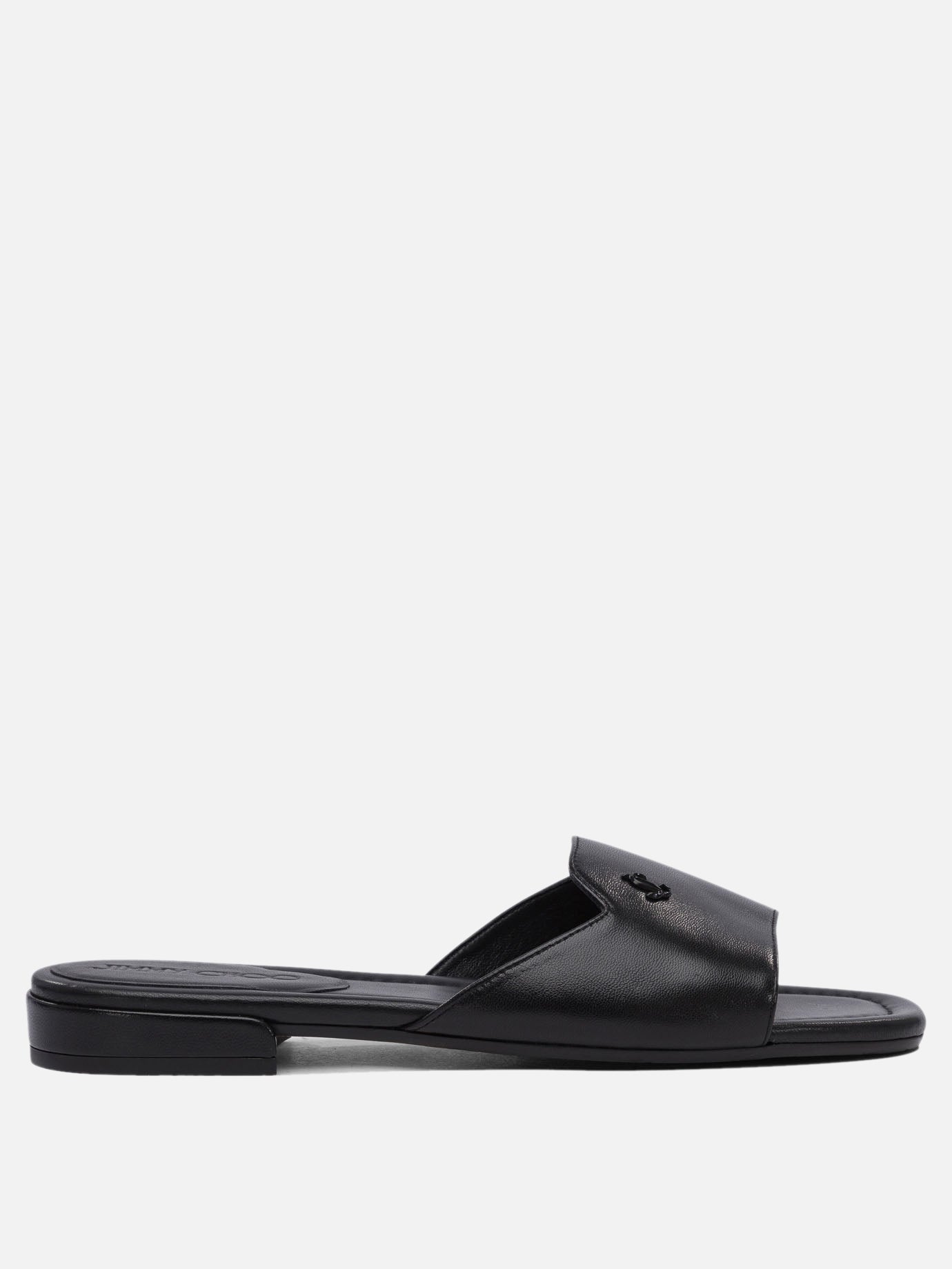 Flat sandals 100% leather - 50% leather 50% rubber  Black - Jimmy Choo Women | PDP | VIETTI Online Store | Zoom-Modal
