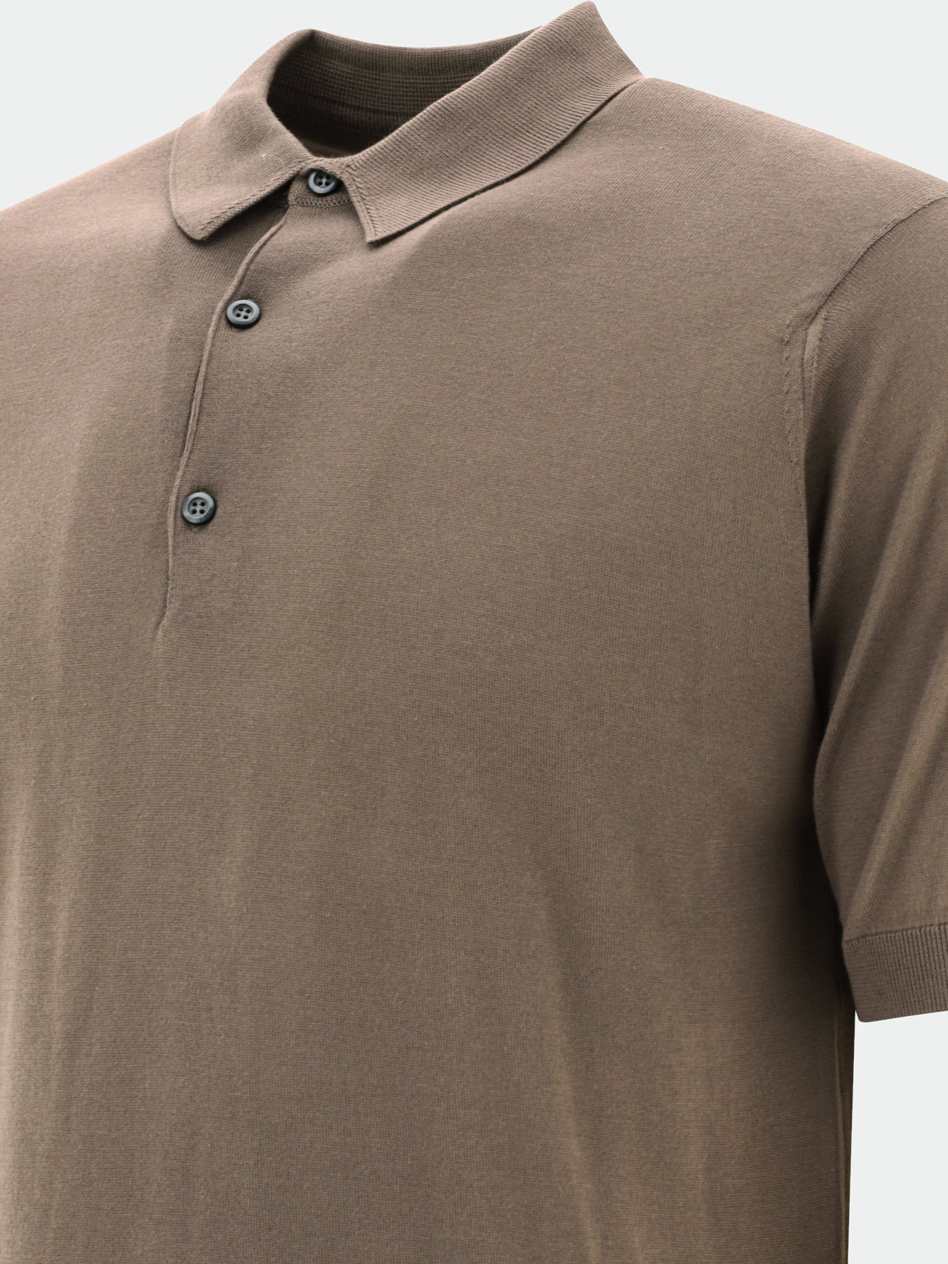 Polo shirts with buttons Solid colour  Brown - John Smedley Men | PDP | VIETTI Online Store | Zoom-Modal_4
