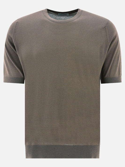Crewneck t-shirts Solid colour  Beige - John Smedley Men | PLP | VIETTI Online Store 
