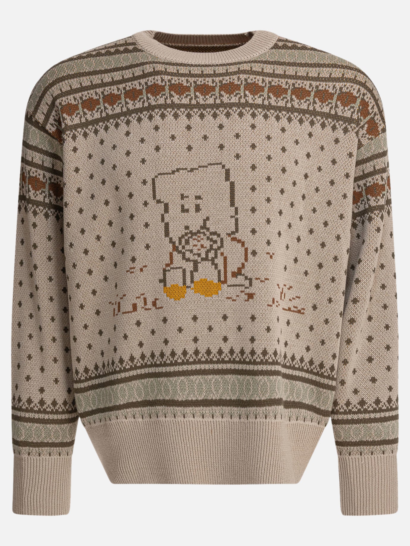 Crewneck sweaters Textured knit  Beige - KAPITAL Men | PDP | VIETTI Online Store | thumbnail