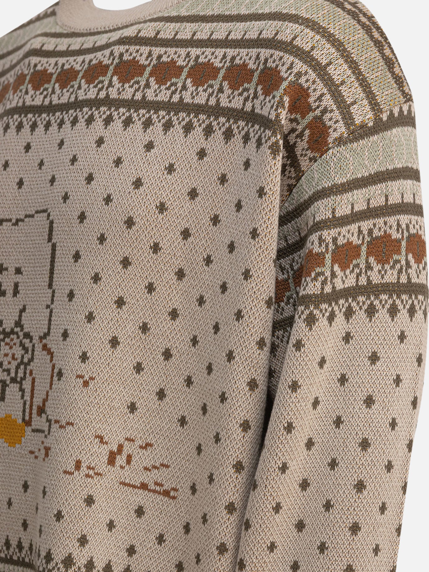 Crewneck sweaters Textured knit  Beige - KAPITAL Men | PDP | VIETTI Online Store | Zoom-Modal_4
