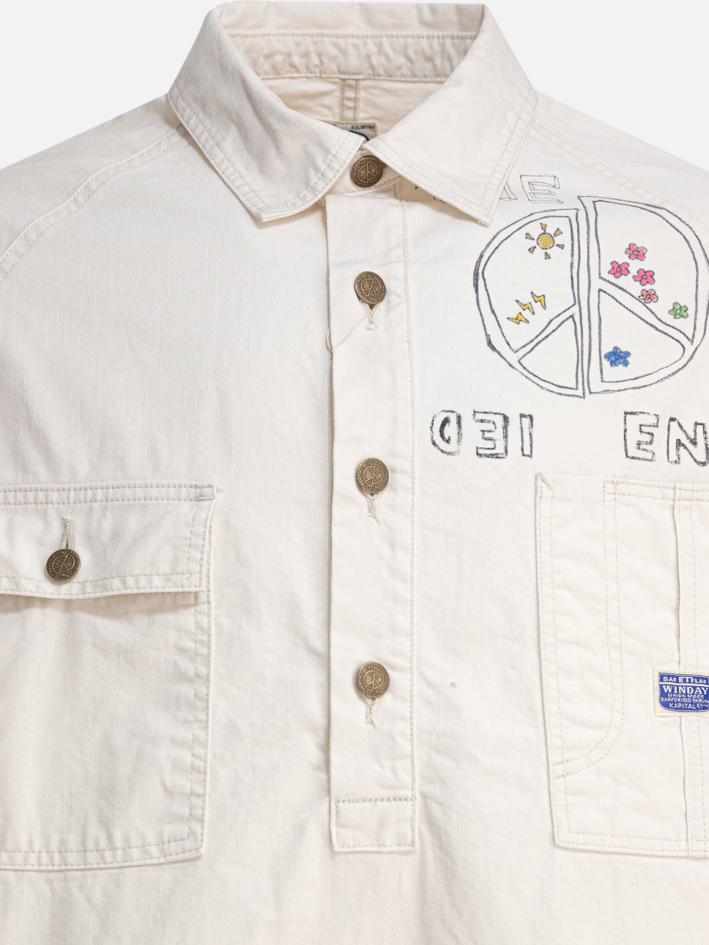 KAPITAL Camicia &quot;Memorial Paint&quot; 25754358_3 Beige thumbnail_3