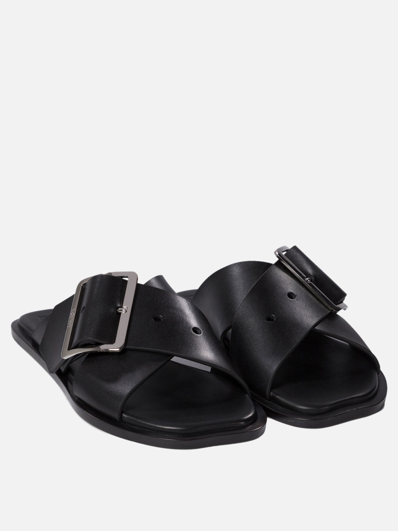 Flat sandals 100% leather - 100% leather  Black - Loewe Women | PDP | VIETTI Online Store | thumbnail_2