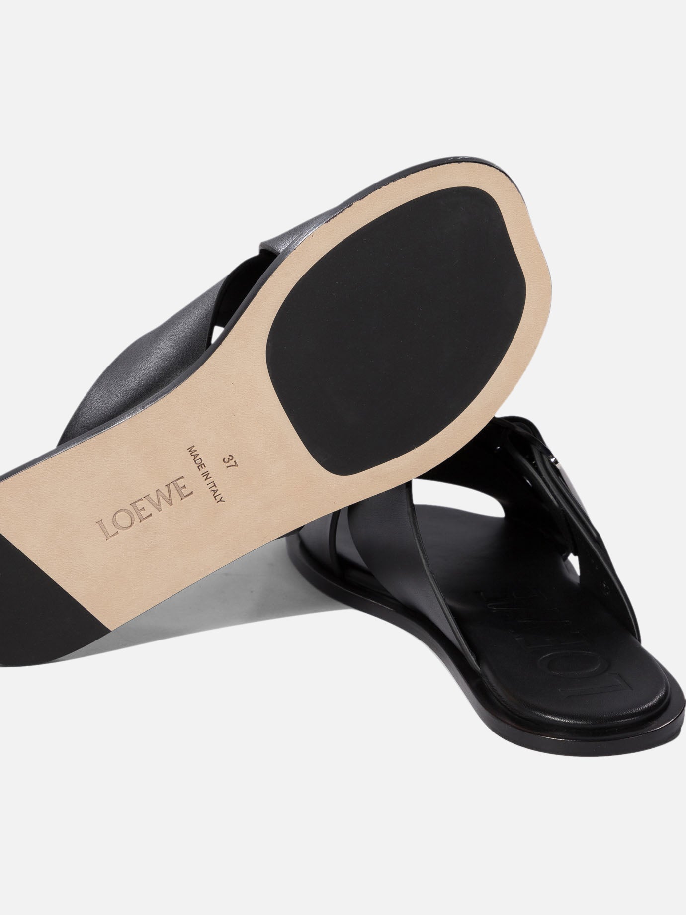 Flat sandals 100% leather - 100% leather  Black - Loewe Women | PDP | VIETTI Online Store | Zoom-Modal_5

