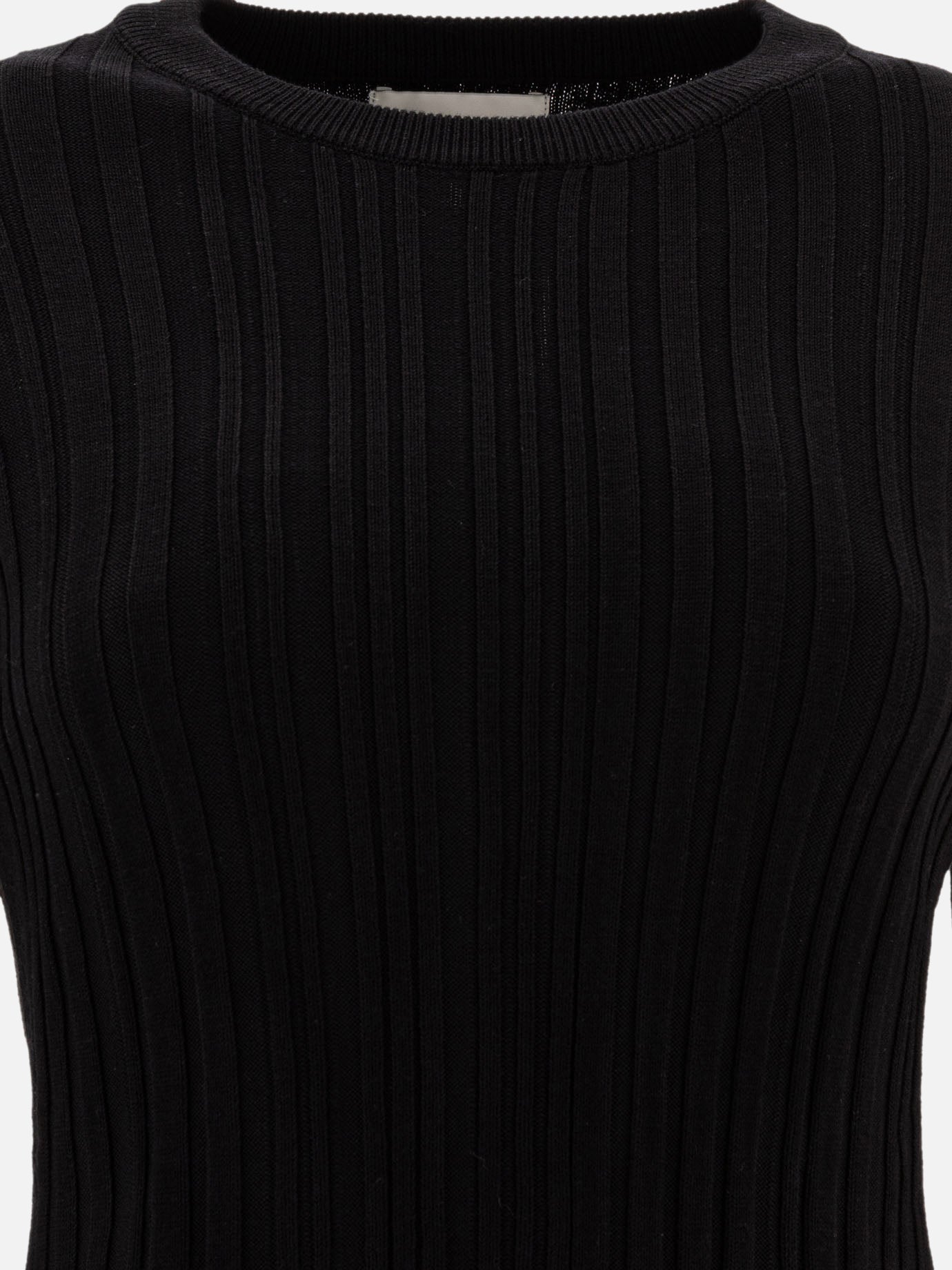 Crewneck t-shirts Solid colour  Black - Loulou Studio Women | PDP | VIETTI Online Store | Zoom-Modal_3
