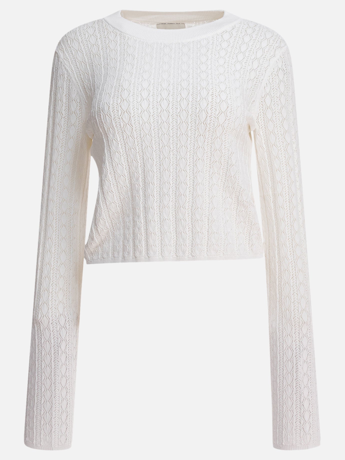 Crewneck sweaters Textured knit  White - Loulou Studio Women | PDP | VIETTI Online Store | thumbnail