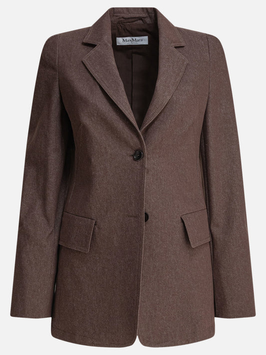 Max Mara Blazer in cotone effetto denim 14297984_38 Brown 1