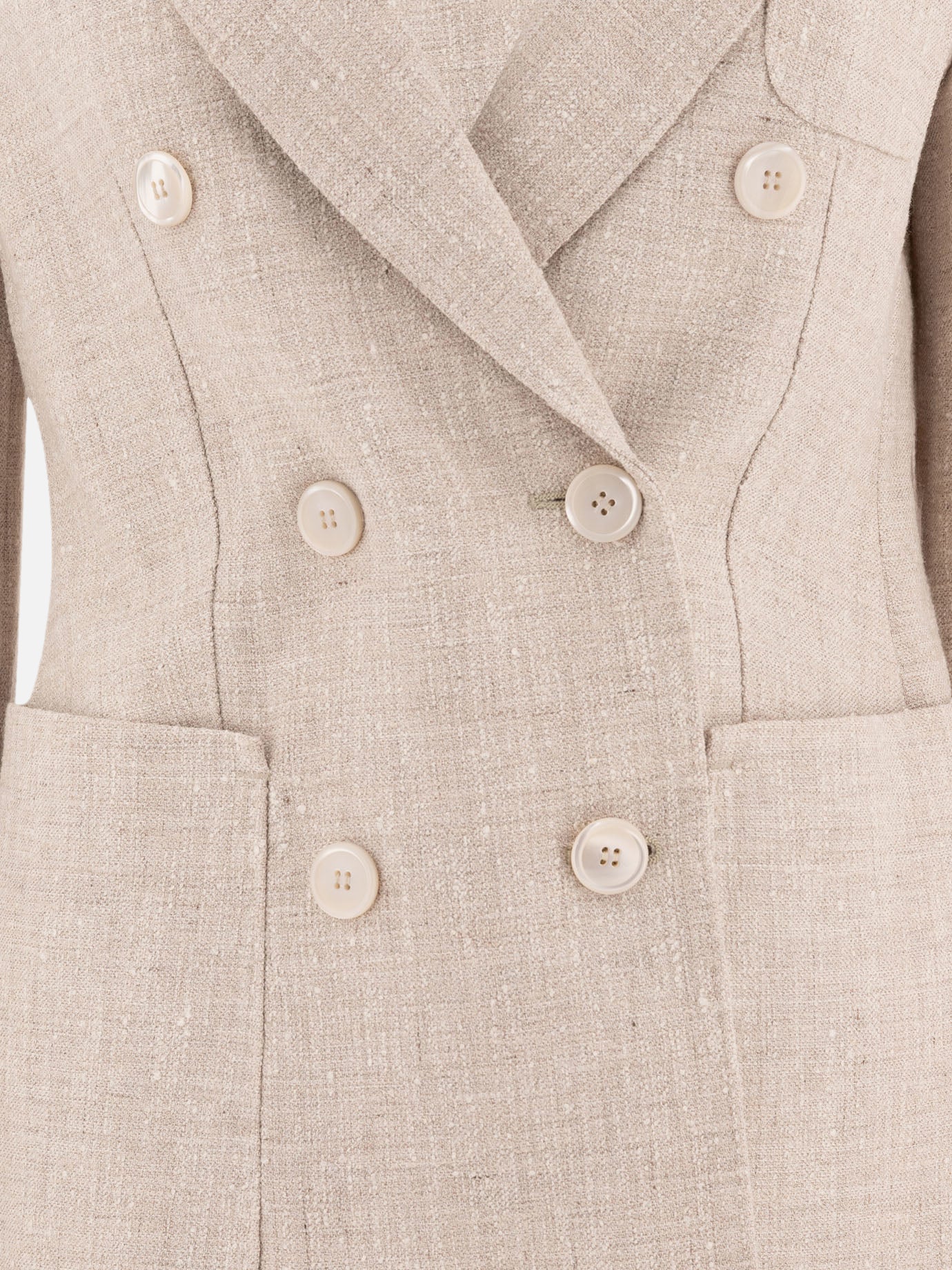 Max Mara Blazer doppiopetto in frisé 13289072_38 Beige thumbnail_3