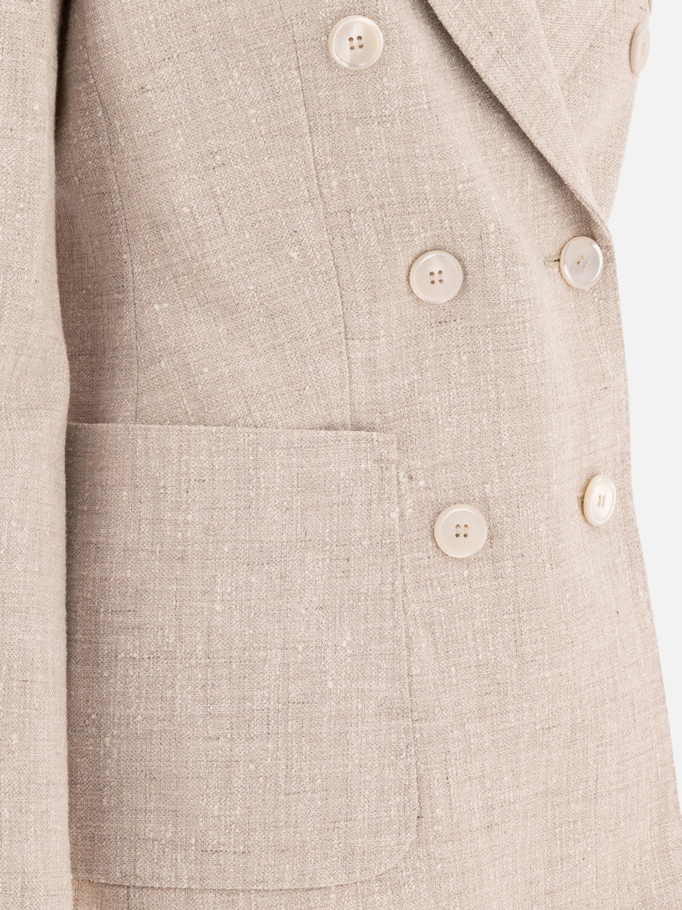 Max Mara Double-breasted blazer in frisé Beige