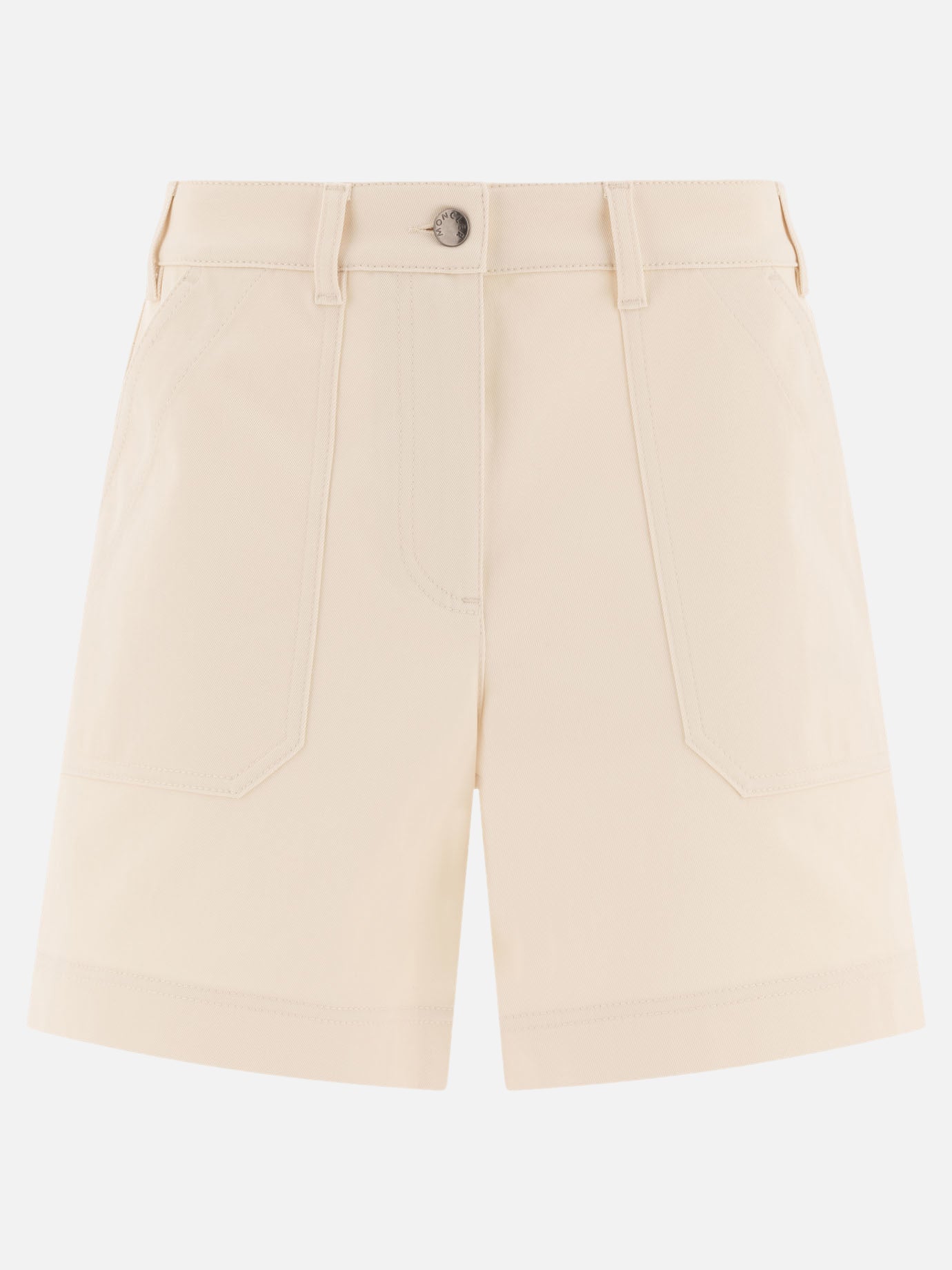 Five pockets shorts Logo  Beige - Moncler Women | PDP | VIETTI Online Store | thumbnail