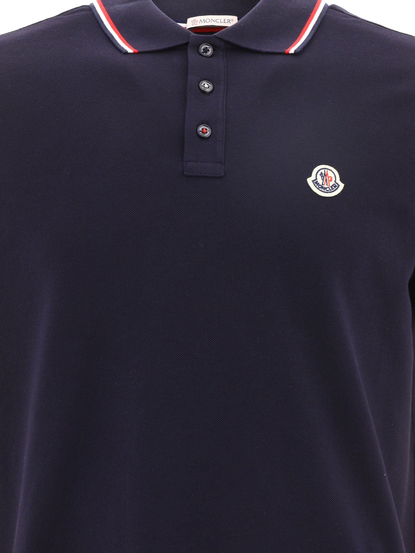 Polo con bottoni Logo  Blu - Moncler Uomo | PDP | VIETTI Online Store | thumbnail_3
