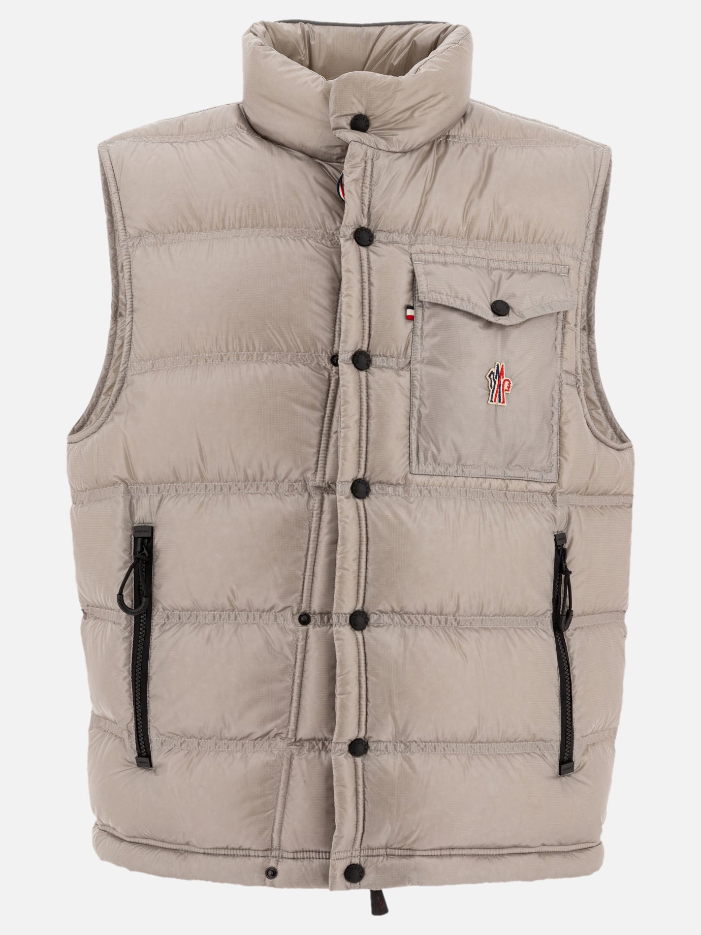 Moncler Grenoble "Nantu" padded vest jacket Silver