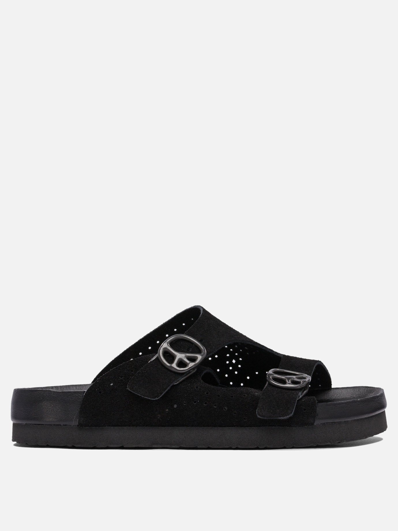 Slides 100% leather - 100% rubber  Nero - Needles Uomo | PDP | VIETTI Online Store | thumbnail