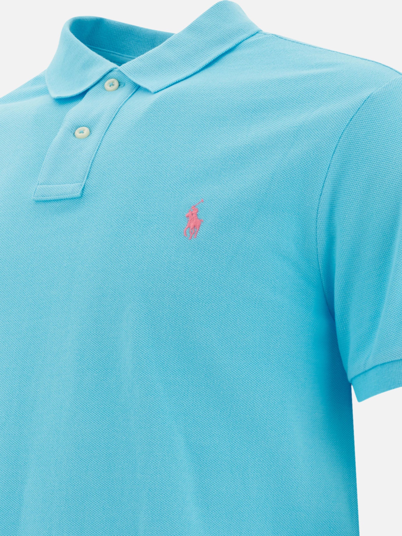 Polo Ralph Lauren Pique polo shirt 12535107_S Light blue thumbnail_4