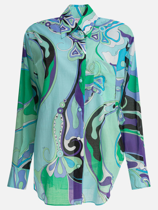 Pucci Camicia in stampa Orchidee 17515410_S Light blue 1