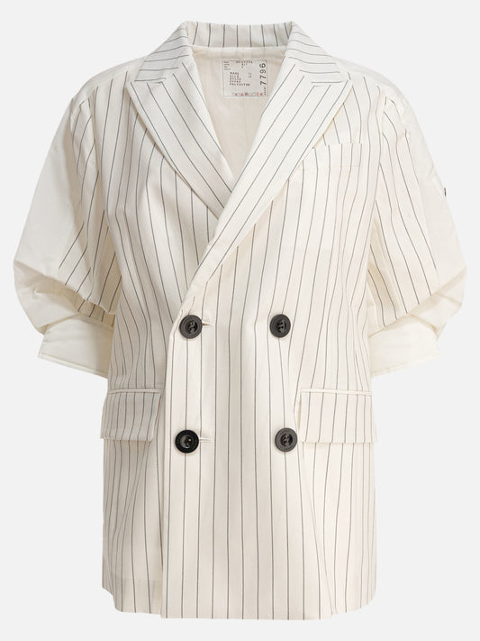 Sacai Balzer doppiopetto in lana e seta 10040041_2 White 1