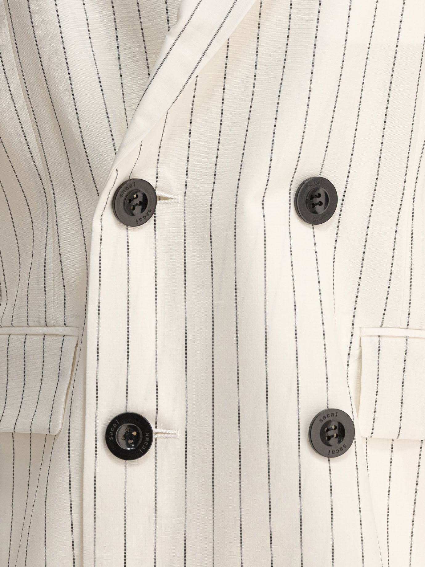 Blazers Pinstriped  White - Sacai Women | PDP | VIETTI Online Store | thumbnail_3