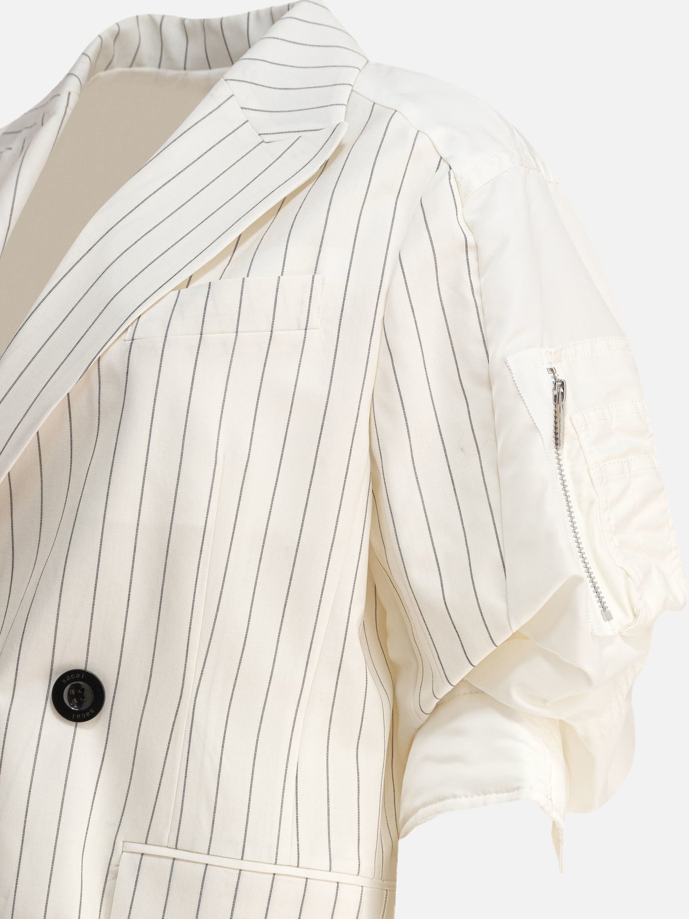Blazers Pinstriped  White - Sacai Women | PDP | VIETTI Online Store | thumbnail_4