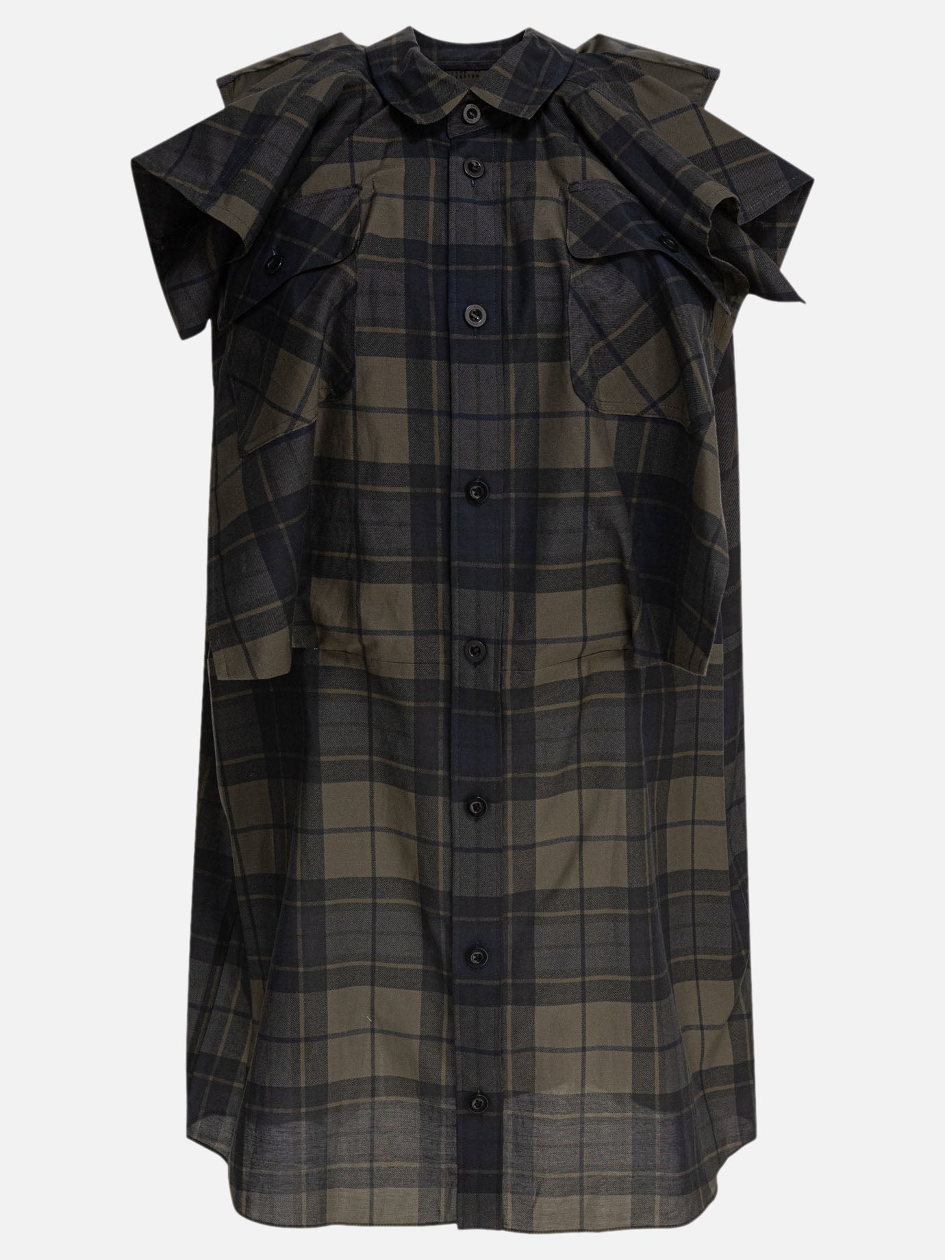 Abiti corti Plaid  Grigio - Sacai Donna | PDP | VIETTI Online Store | thumbnail