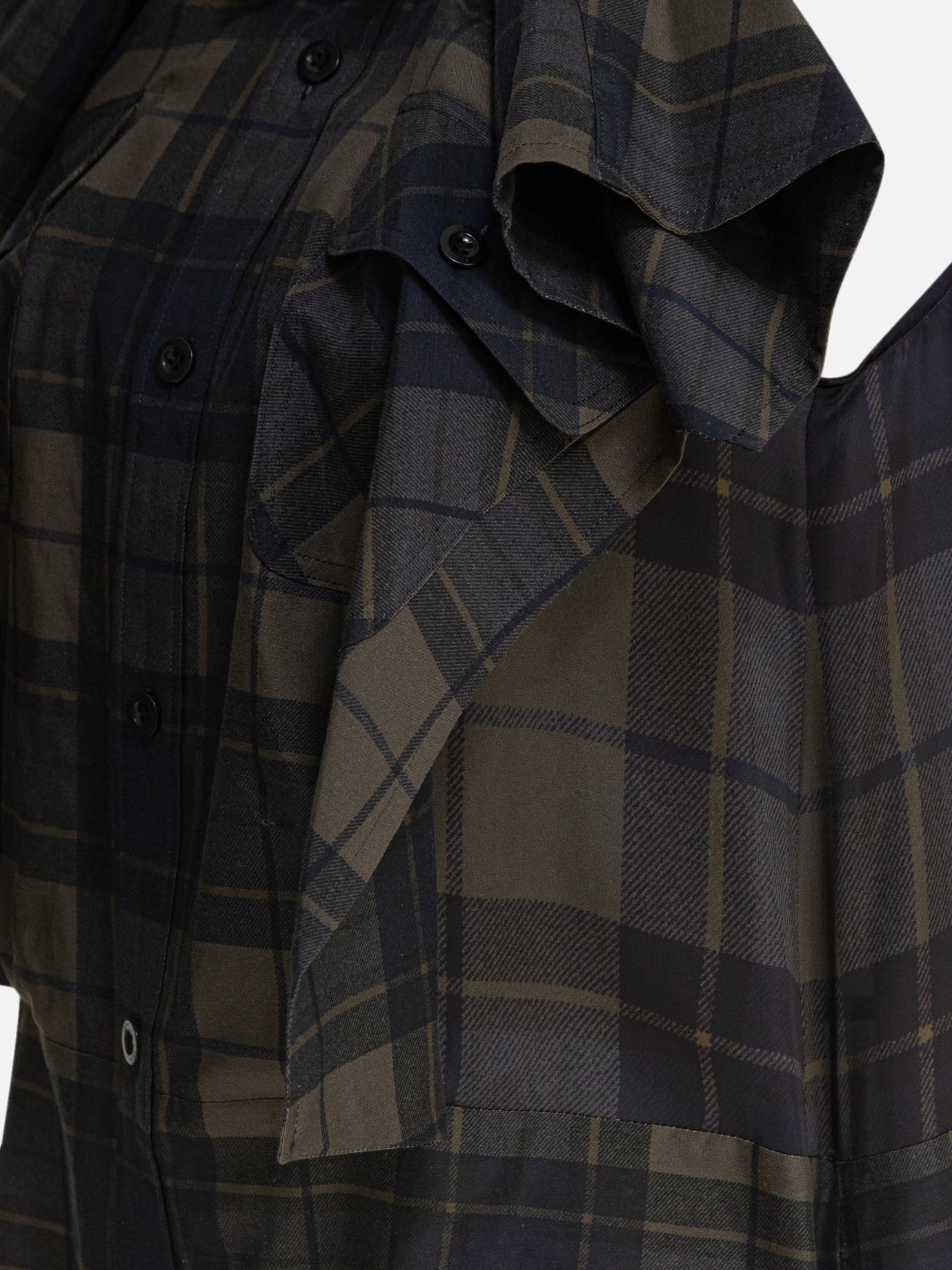 Abiti corti Plaid  Grigio - Sacai Donna | PDP | VIETTI Online Store | thumbnail_4