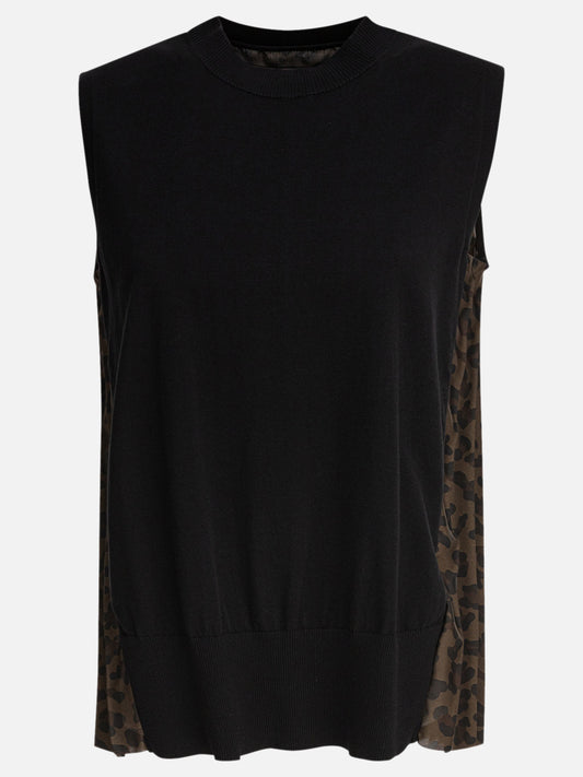 Sacai Top leopardato 19243713_2 Black 1