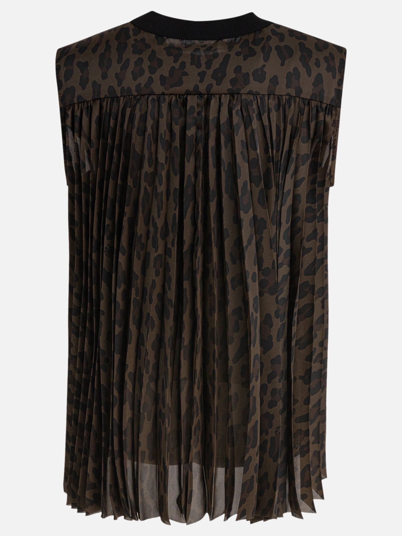 Sacai Leopard print top Black