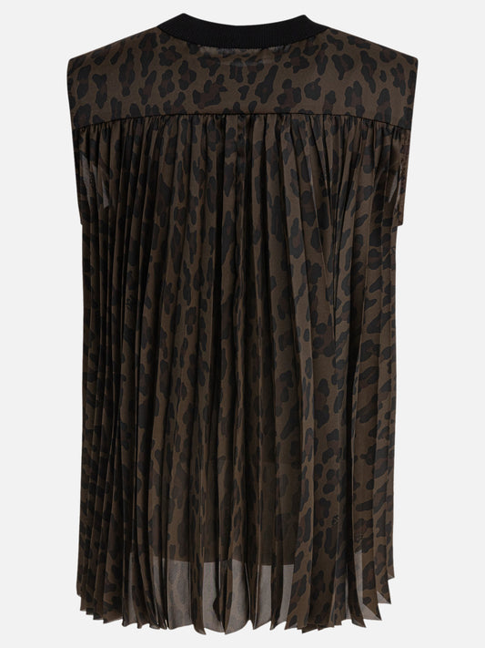 Sacai Top leopardato 19243713_2 Black 2