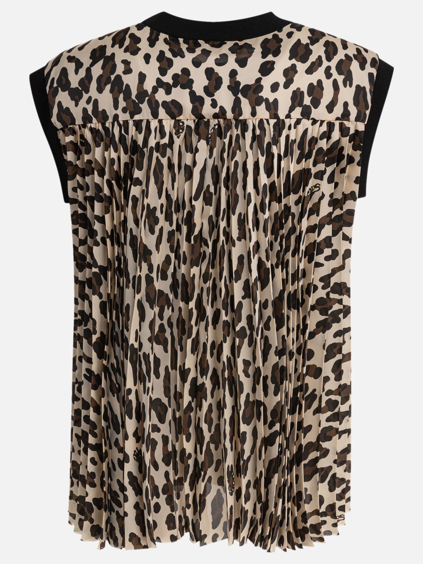 Sacai Leopard print top Black
