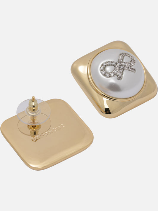 Earrings 80% brass 20% stainless steel - 50% cubic zirconia 50% faux pearl  Gold - Self-portrait Women | PLP | VIETTI Online Store | 2
