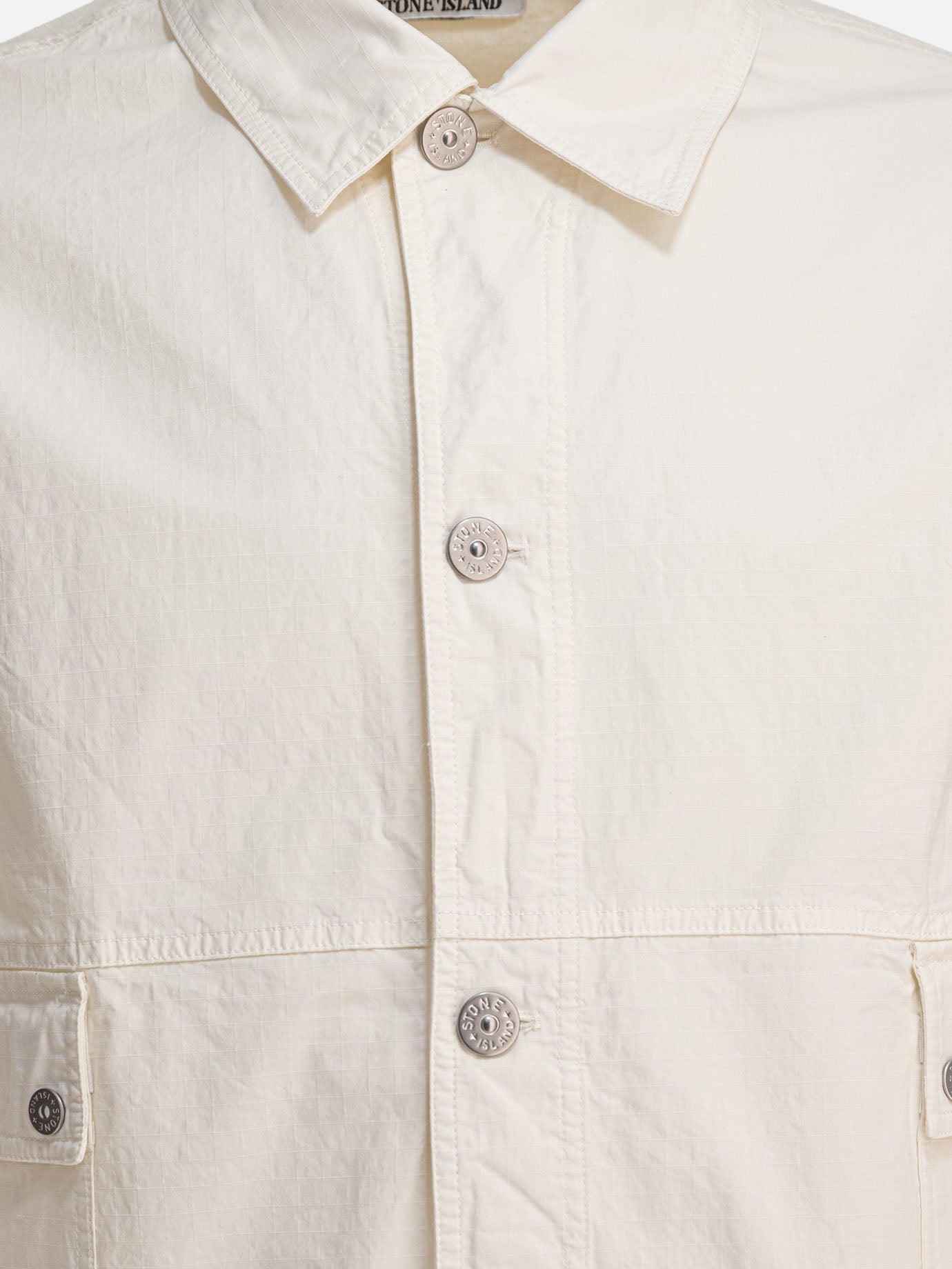 Giacche overshirt Logo  Bianco - Stone Island Uomo | PDP | VIETTI Online Store | thumbnail_3