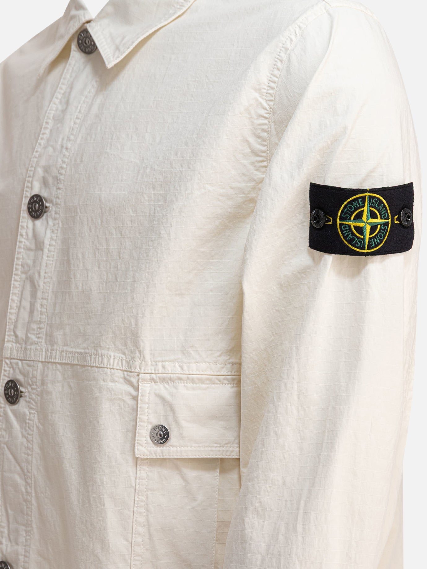 Giacche overshirt Logo  Bianco - Stone Island Uomo | PDP | VIETTI Online Store | thumbnail_4