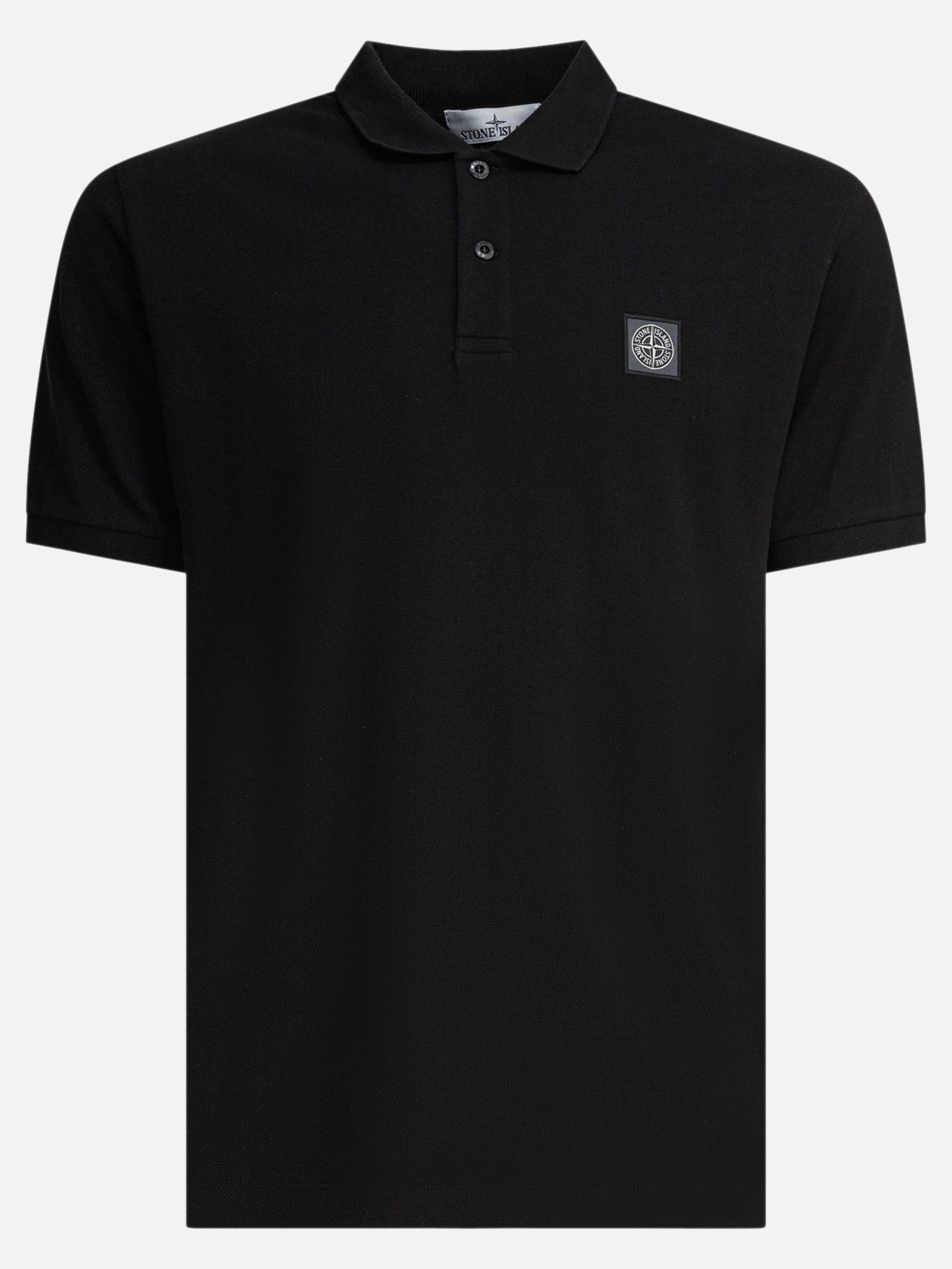 Polo shirts with buttons Logo  Black - Stone Island Men | PDP | VIETTI Online Store | thumbnail