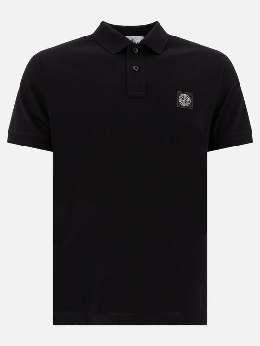Stone Island Organic cotton and pique polo shirt 13945478_M Black 1