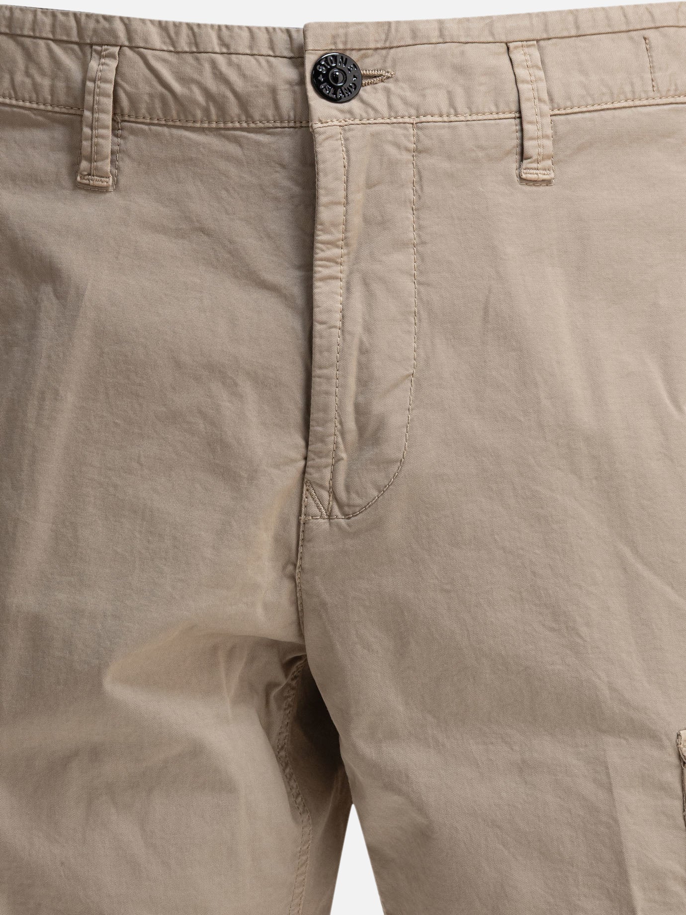 Stone Island Supima® cotton twill cargo bermuda shorts Beige