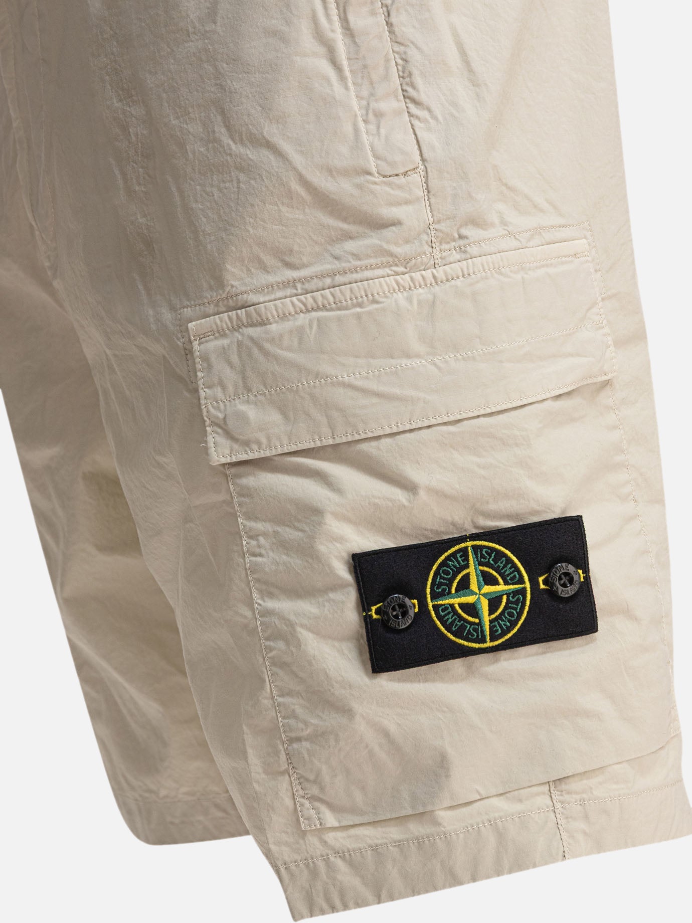 Stone Island Stretch cotton canvas cargo bermuda shorts 24632331_32 Beige thumbnail_4
