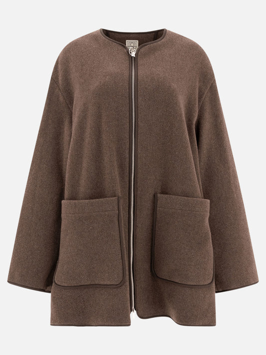 Toteme Giacca in feltro di lana 13853162_36 Brown 1