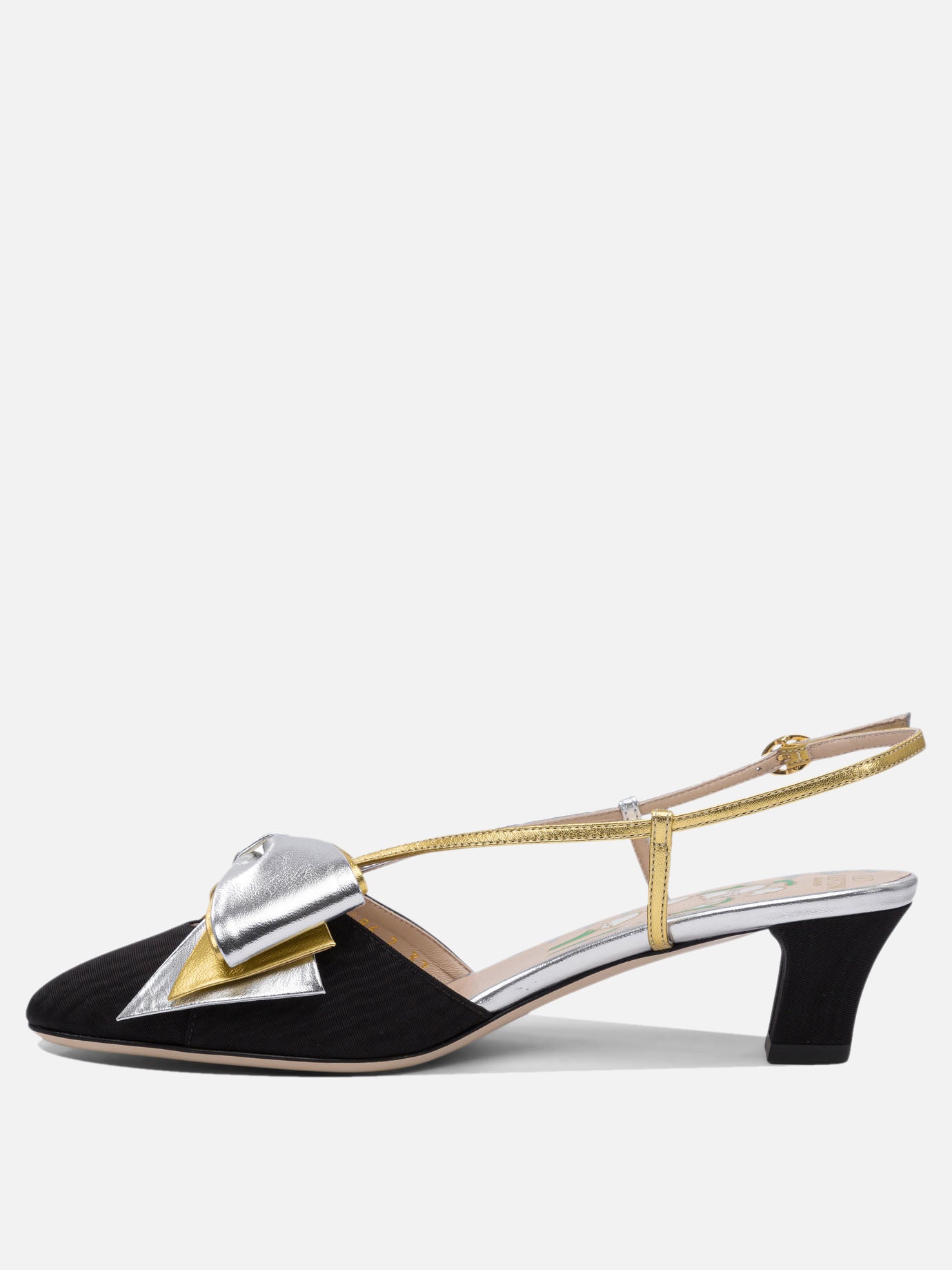 Valentino Garavani &quot;Bowow Moirè 45 mm&quot; slingback pumps 17419593_38½ Black thumbnail_3