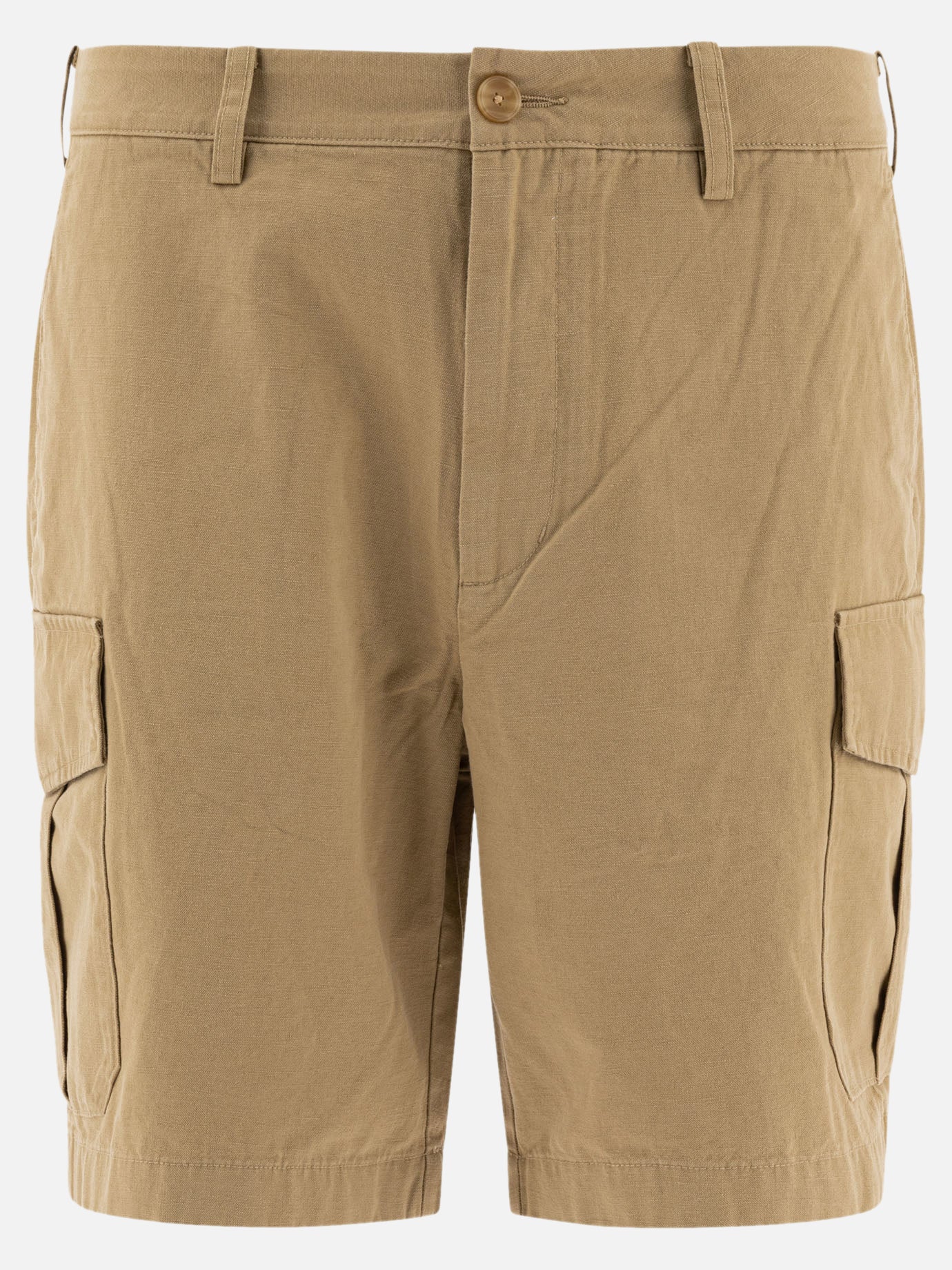 Vince Short cargo in cotone e lino 17584873_31 Beige thumbnail_1
