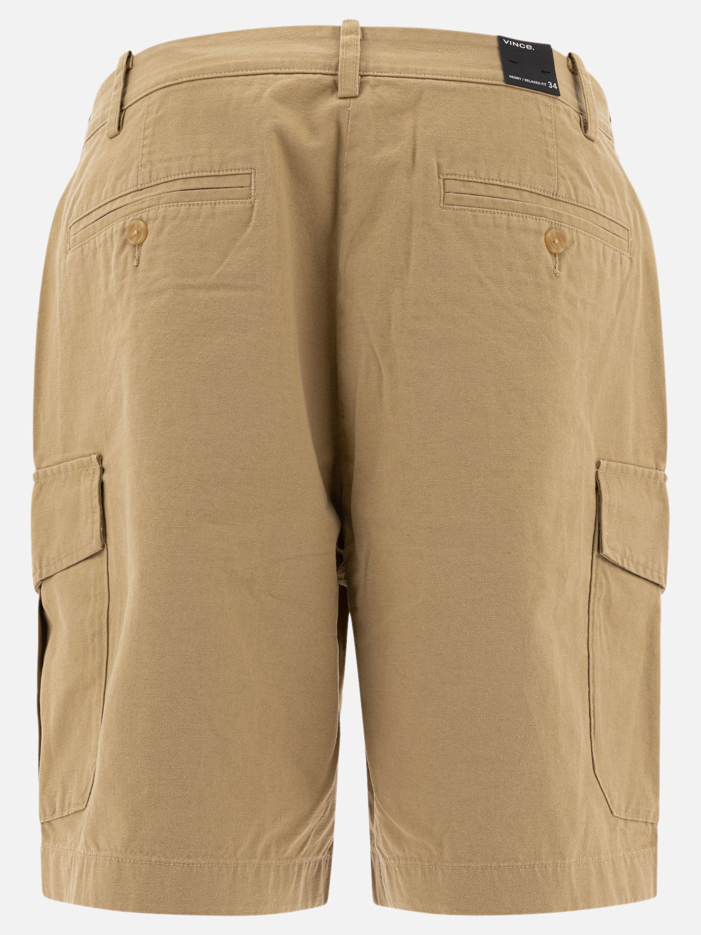 Vince Short cargo in cotone e lino 17584873_31 Beige thumbnail_2