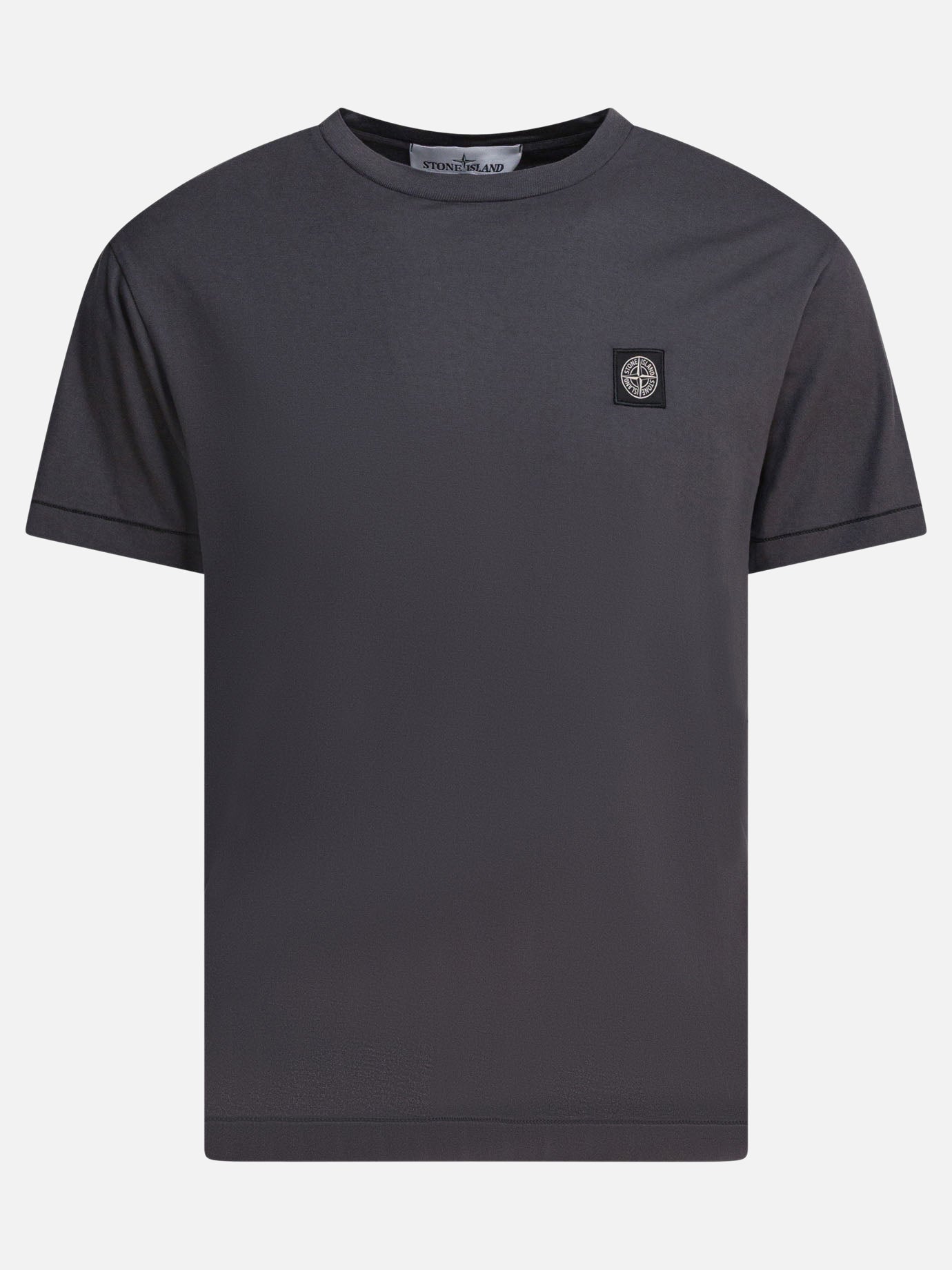 T-shirt girocollo Logo  Grigio - Stone Island Uomo | PDP | VIETTI Online Store | Zoom-Modal
