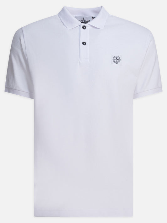 Polo con bottoni Logo  Bianco - Stone Island Uomo | PLP | VIETTI Online Store 
