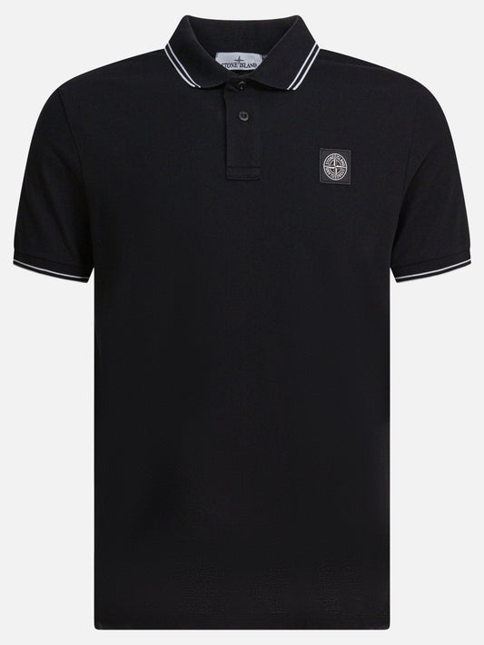Polo con bottoni Logo  Nero - Stone Island Uomo | VIETTI Online Store 
