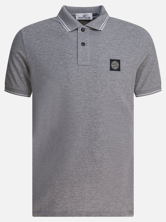 Polo con bottoni Logo  Grigio - Stone Island Uomo | VIETTI Online Store 
