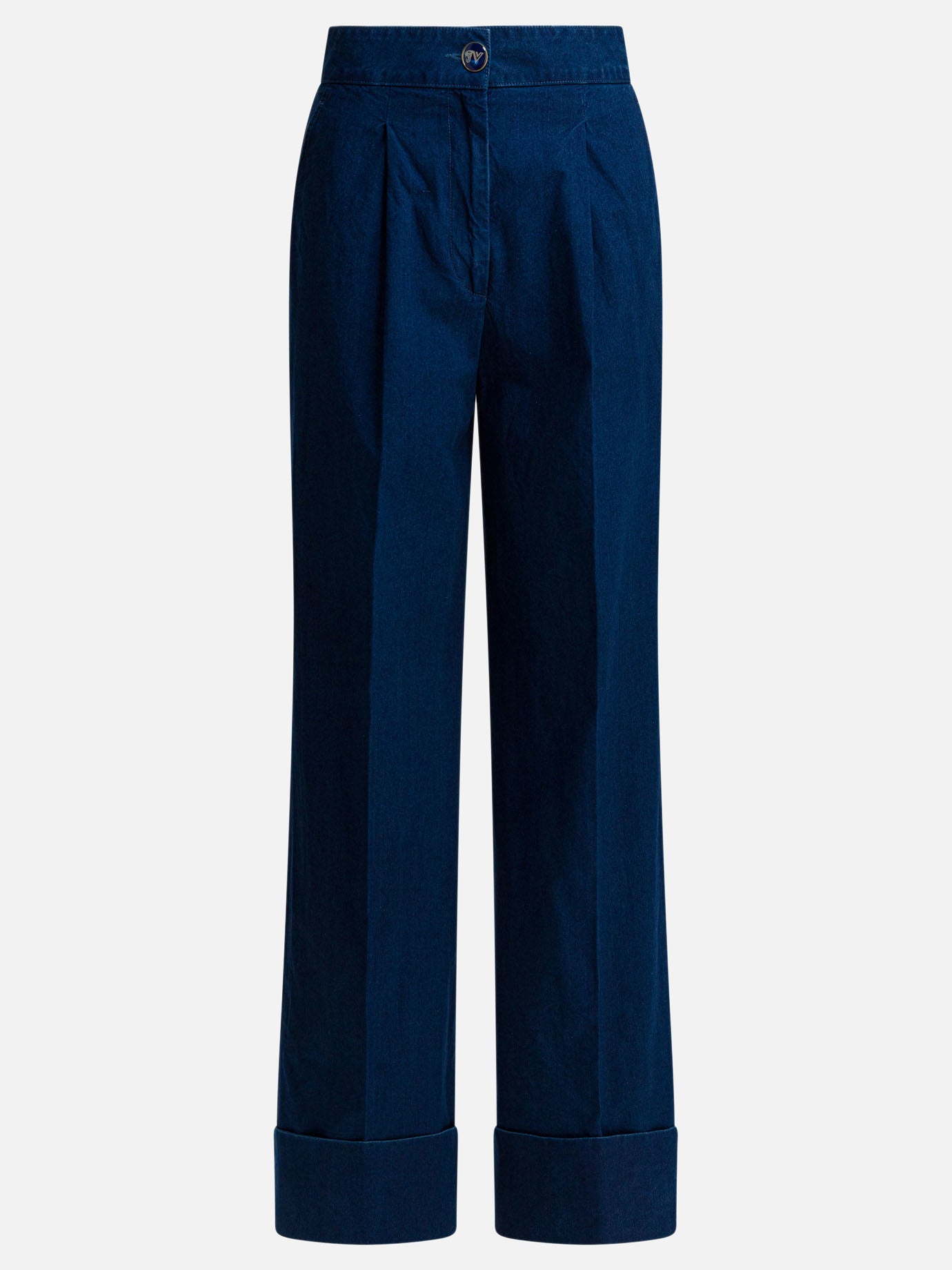 Wide-leg jeans Denim  Blue - Valentino Women | PDP | VIETTI Online Store | Zoom-Modal
